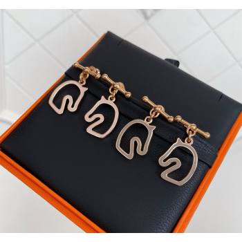 Hermes Tonnerre Earrings Pink/Grey/Rose Gold 2026 0320 (YF-260320132)