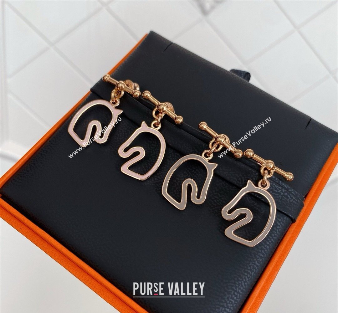 Hermes Tonnerre Earrings Pink/Grey/Rose Gold 2026 0320 (YF-260320132)