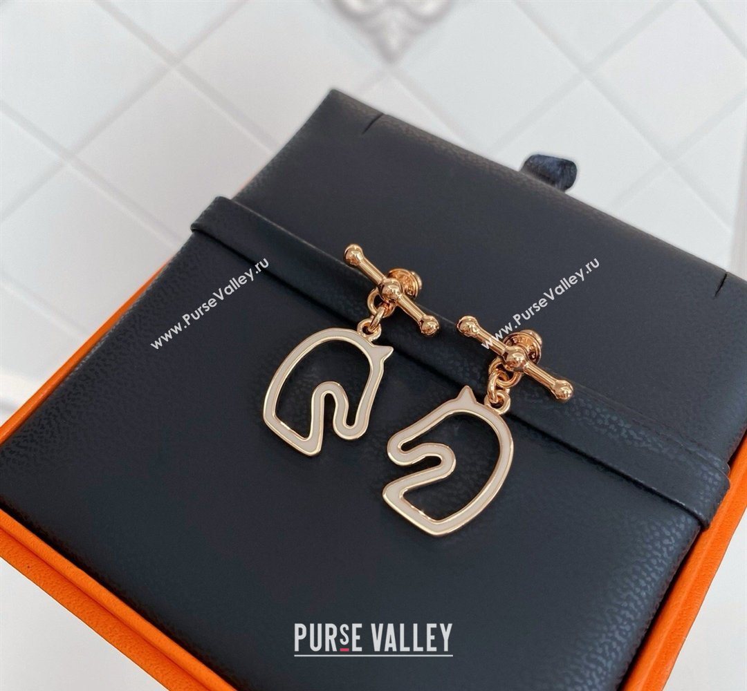 Hermes Tonnerre Earrings Pink/Grey/Rose Gold 2026 0320 (YF-260320132)