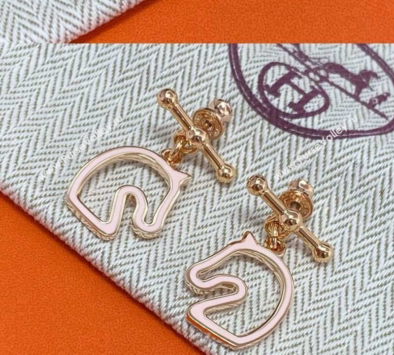 Hermes Tonnerre Earrings Pink/Yellow Gold 2026 0320 (YF-260320134)