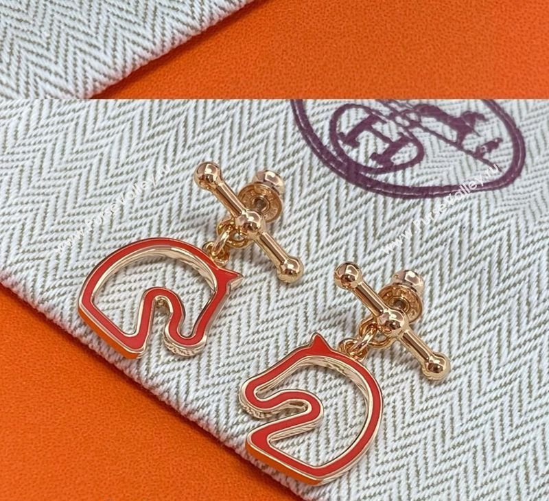 Hermes Tonnerre Earrings Orange/Yellow Gold 2026 0320 (YF-260320135)