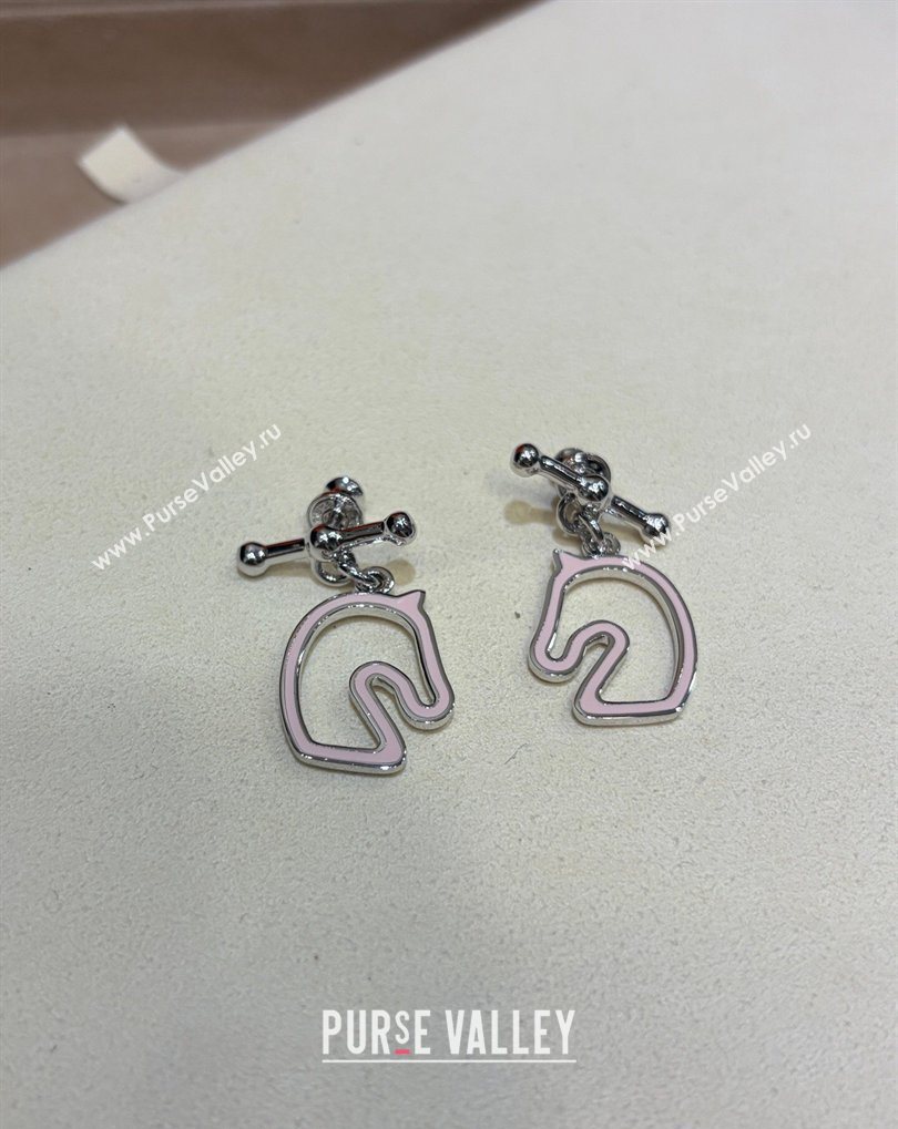 Hermes Tonnerre Earrings Pink/Silver 2026 0320 (YF-260320128)