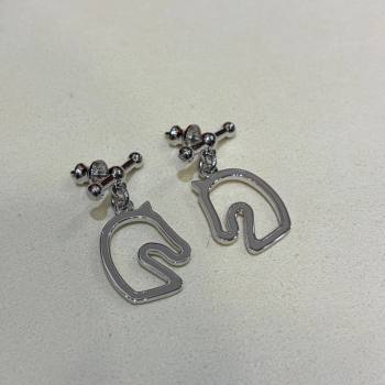 Hermes Tonnerre Earrings Grey/Silver 2026 0320 (YF-260320129)