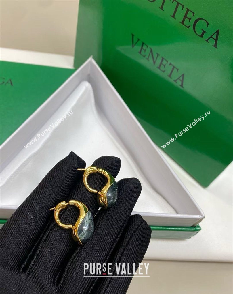 Bottega Veneta Drop Marble Earrings Green 2026 0321 (YF-260321034)