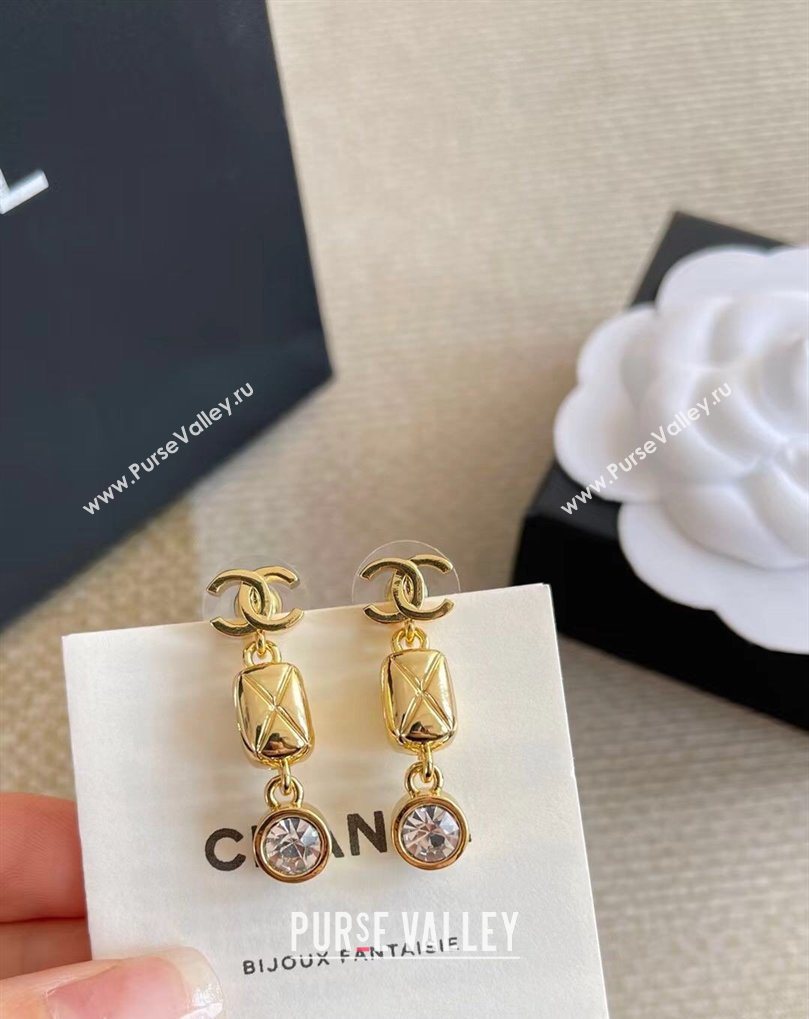 Chanel Short Earrings Strass/Gold 2026 CH032021 (YF-260320098)