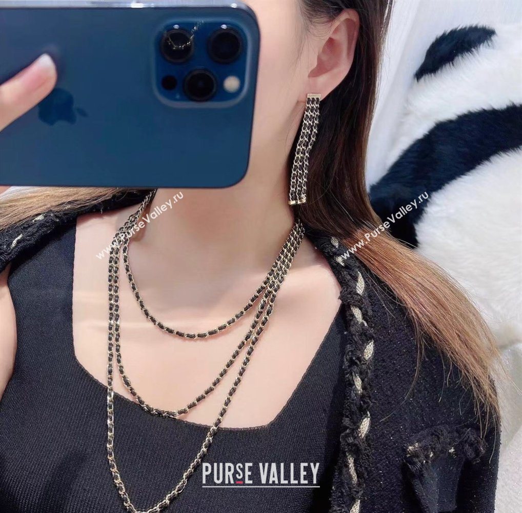 Chanel Tassel Chain Earrings Black 2026 CH032027 (YF-260320105)