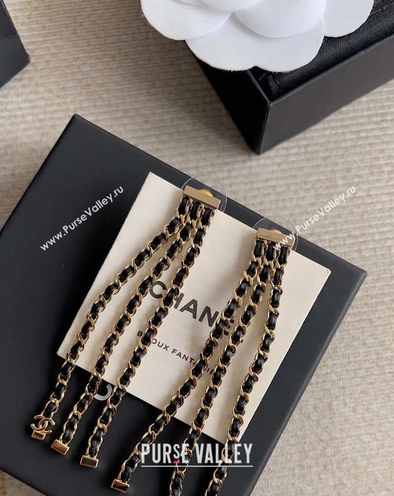 Chanel Tassel Chain Earrings Black 2026 CH032027 (YF-260320105)