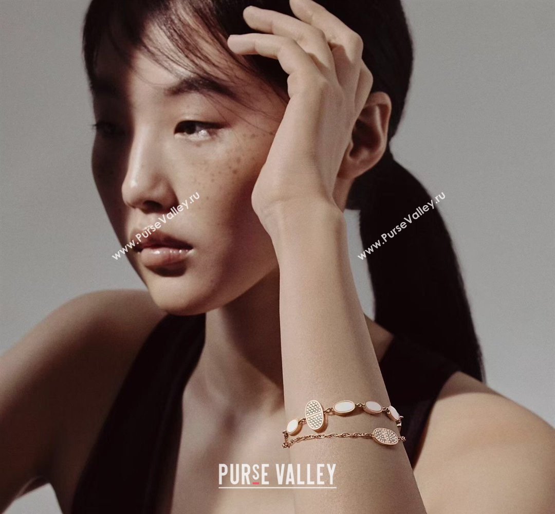 Hermes Chaine DAncre Verso Double Bracelet with Strass White 2026 (YF-260320153)