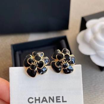 Chanel Camellia Studs Earrings Black 2026 CH032028 (YF-260320106)