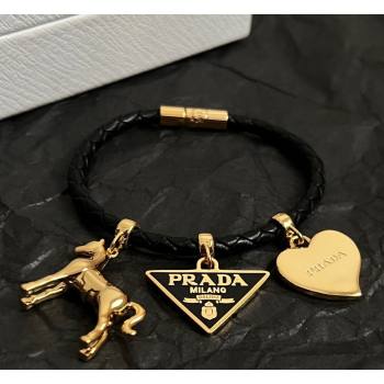 Prada Leather Bracelet Black 2026 PR032302 (YF-260323004)