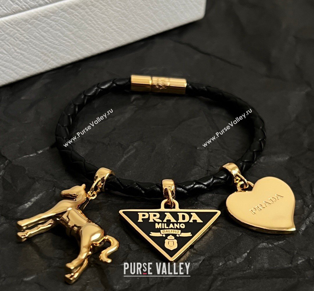 Prada Leather Bracelet Black 2026 PR032302 (YF-260323004)