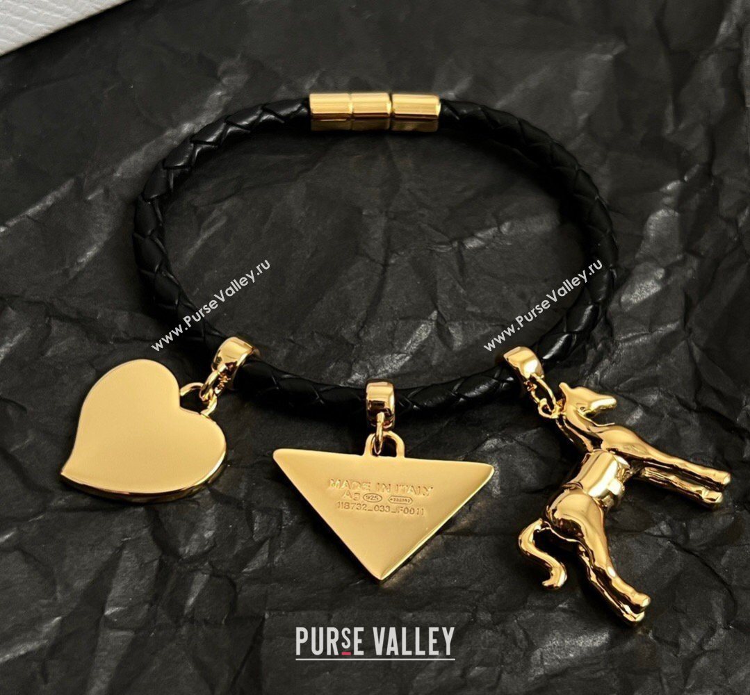 Prada Leather Bracelet Black 2026 PR032302 (YF-260323004)