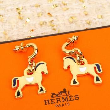 Hermes Horsebit Earrings Yellow Gold/Black 2026 H032102 (YF-260321014)