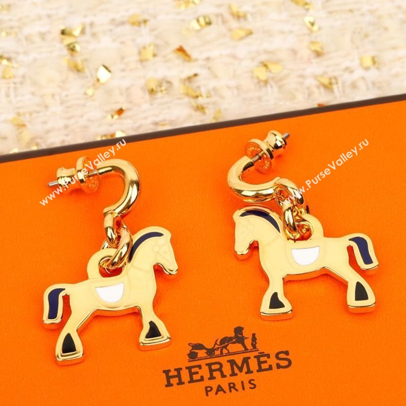 Hermes Horsebit Earrings Yellow Gold/Black 2026 H032102 (YF-260321014)