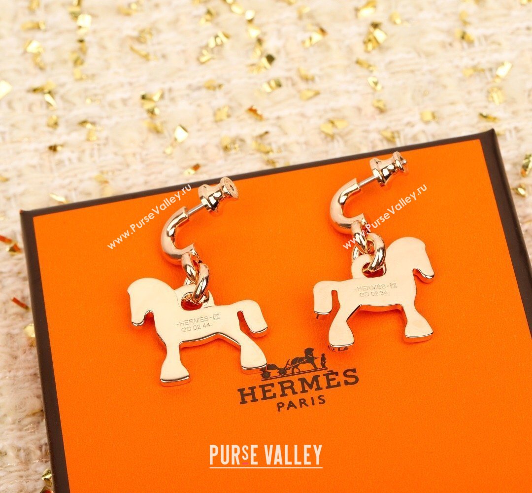 Hermes Horsebit Earrings Yellow Gold/Red 2026 H032102 (YF-260321015)