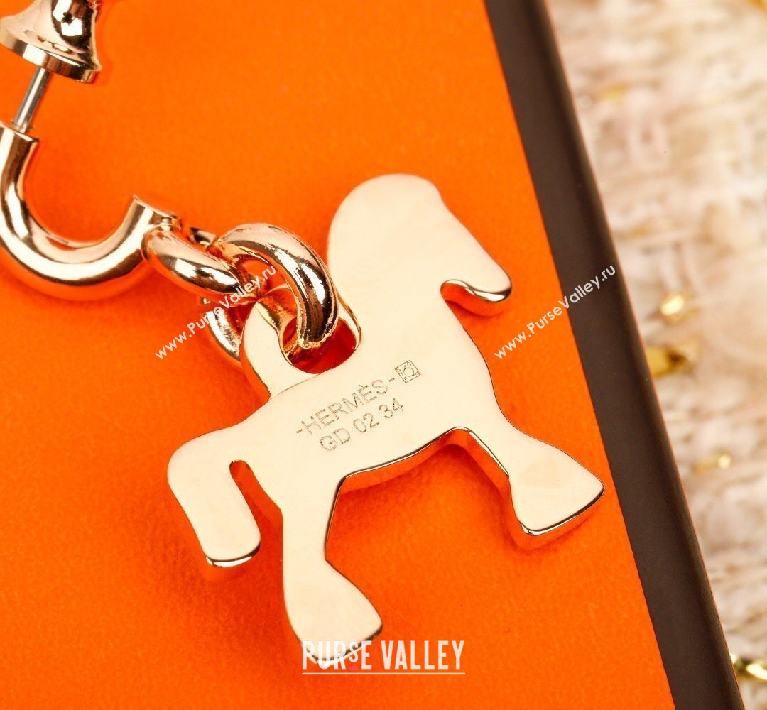 Hermes Horsebit Earrings Yellow Gold/Black 2026 H032102 (YF-260321014)