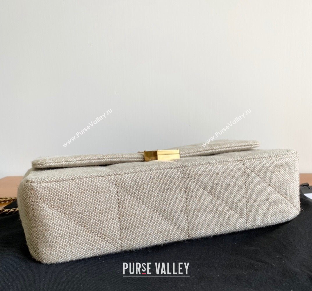 Saint Laurent Jamie Medium "Carre Rive Gauche" Bag in Quilted Linen  634820 2022 (YIDA-22020910)