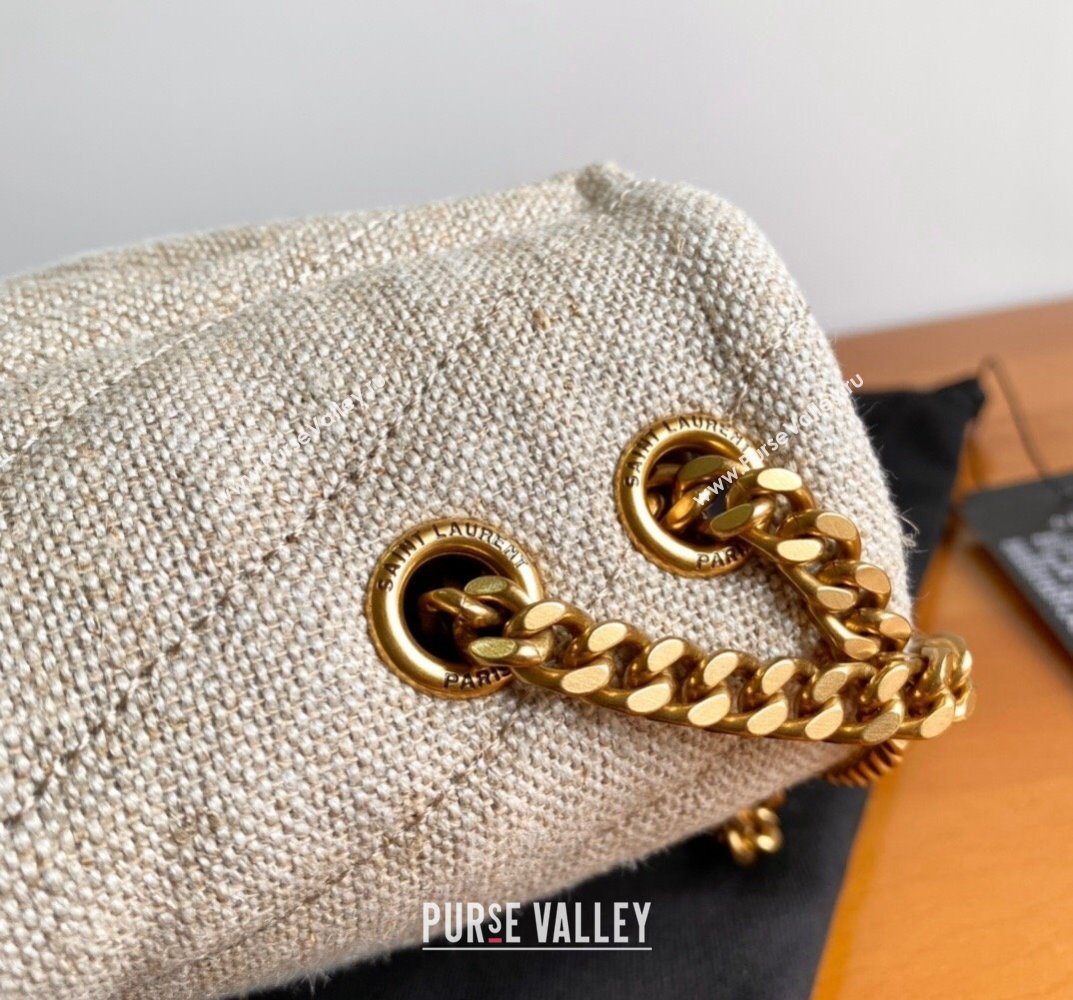 Loulou Small Bag in "Y" Matelasse Linen 494699 2022 (YIDA-22020911)