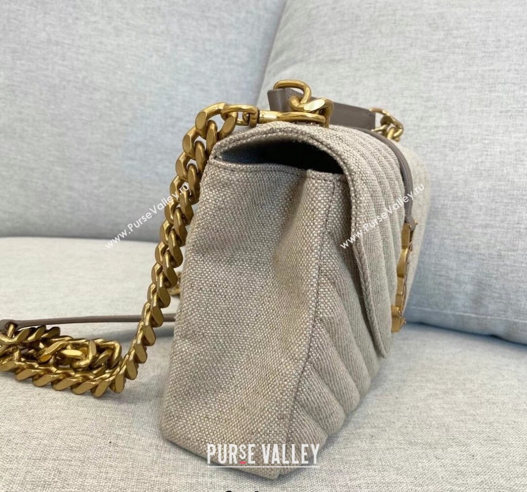 Saint Laurent College Medium Bag in Quilted Linen 600279 2022 (YIDA-22020909)