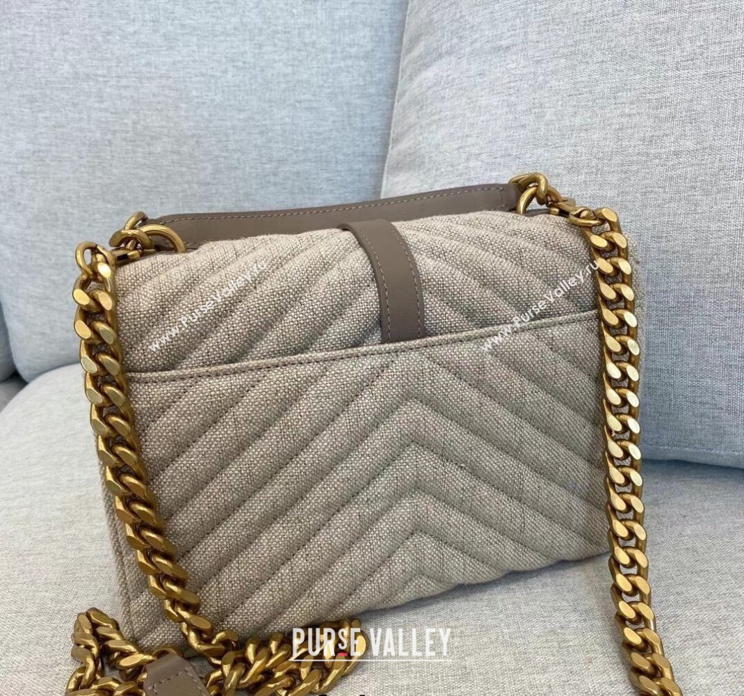 Saint Laurent College Medium Bag in Quilted Linen 600279 2022 (YIDA-22020909)