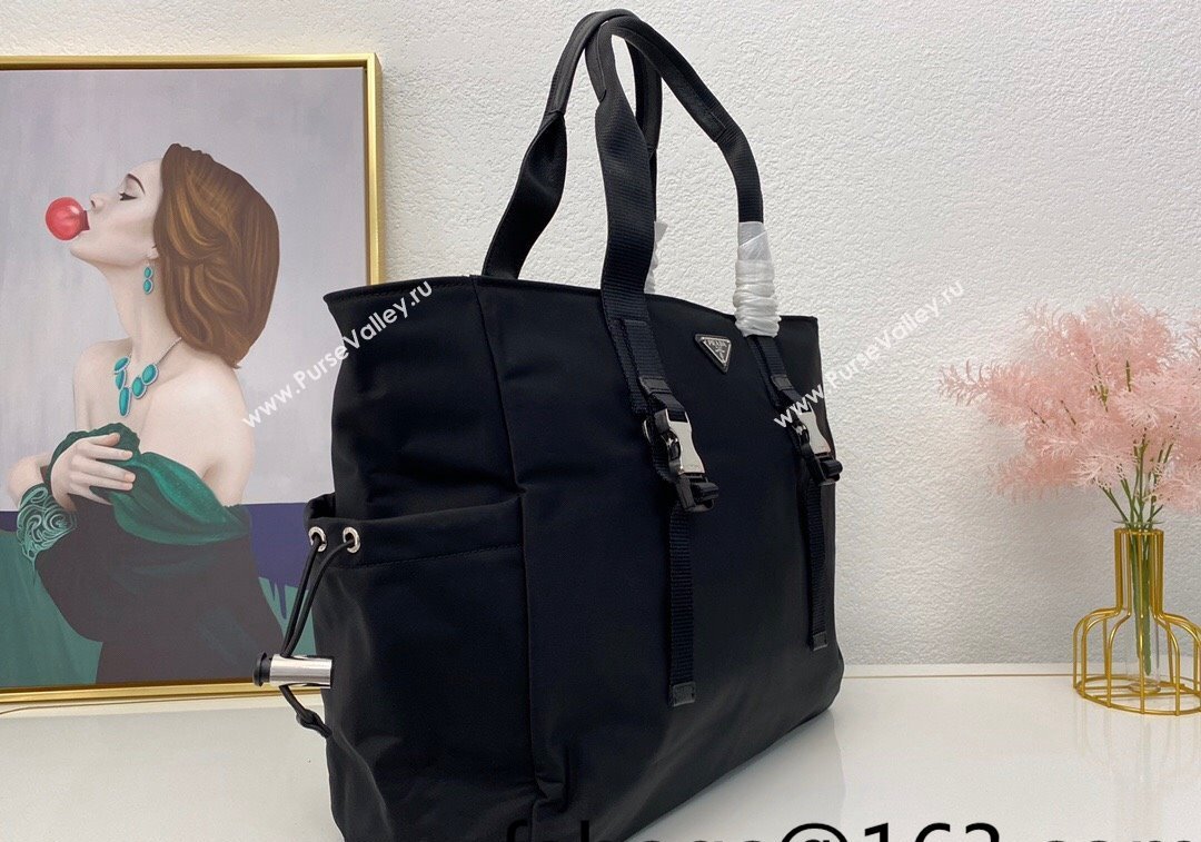 Prada Mens Nylon Tote bag Black 2024 2VG042 (nana-241213105)