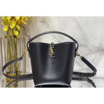 Saint Laurent Le 37 Small Bucket bag in Shiny Leather 749036 Black 2024 (nana-240202003)