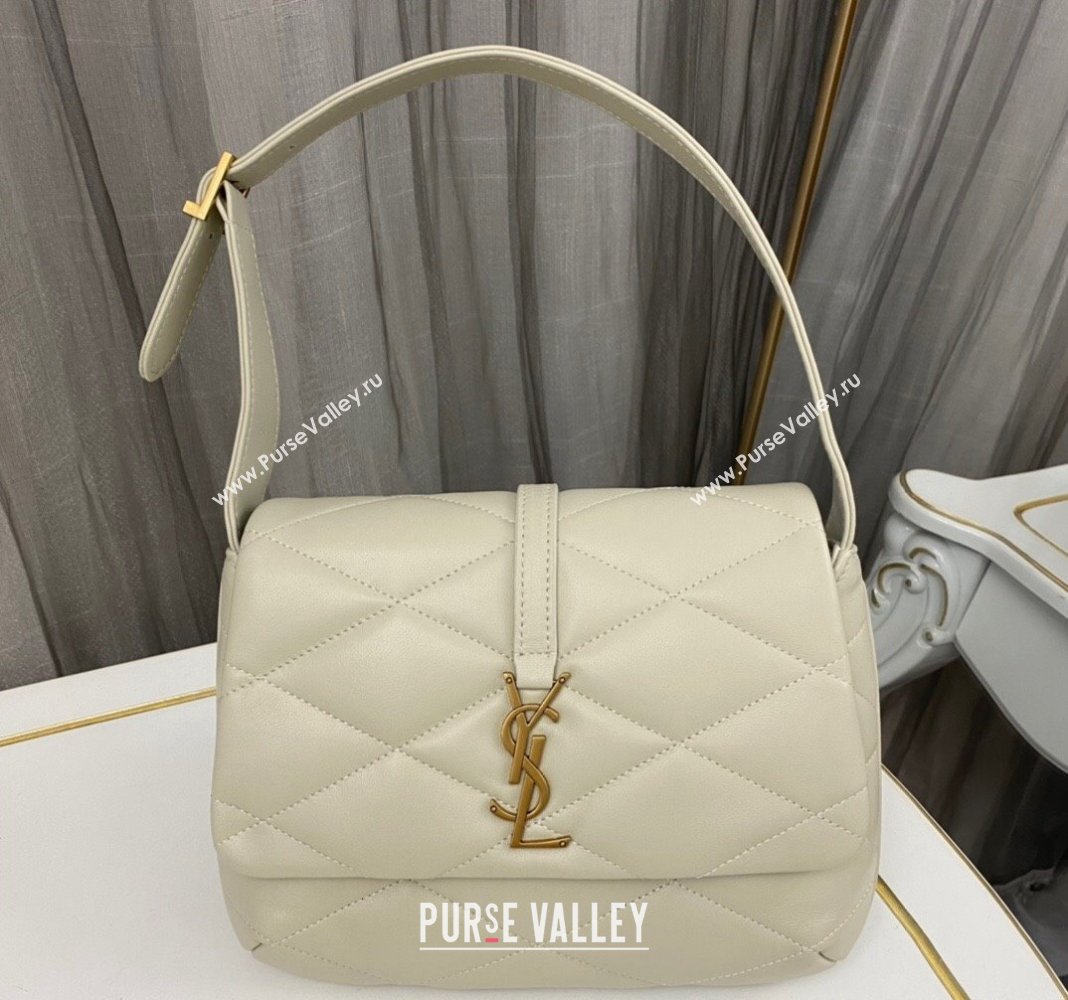 Saint Laurent Le 57 Shoulder Bag in Quilted Lambskin 698567 White 2 2024 (nana-240202005)