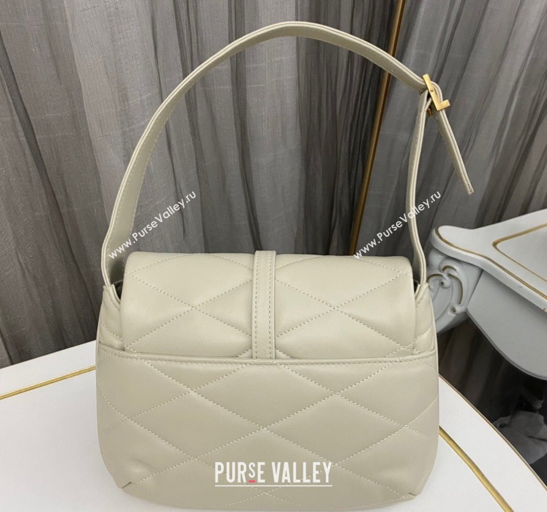 Saint Laurent Le 57 Shoulder Bag in Quilted Lambskin 698567 White 2 2024 (nana-240202005)