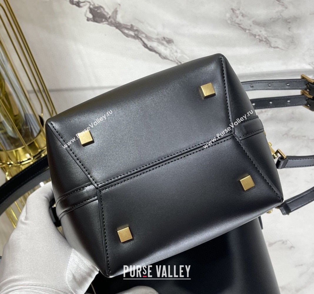 Saint Laurent Le 37 Small Bucket bag in Shiny Leather 749036 Black 2024 (nana-240202003)