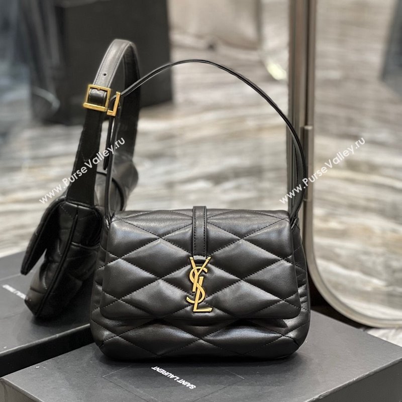 Saint Laurent Le 57 Shoulder Bag in Quilted Lambskin 698567 Black/Gold 2024 (YY-240202009)