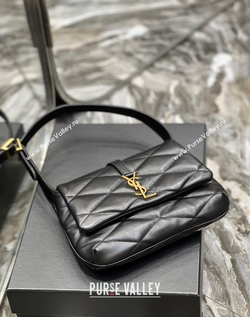 Saint Laurent Le 57 Shoulder Bag in Quilted Lambskin 698567 Black/Gold 2024 (YY-240202009)