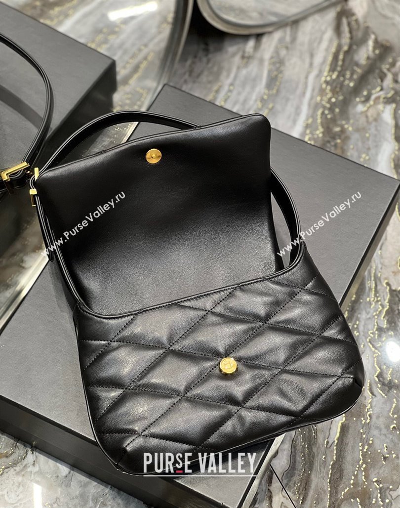 Saint Laurent Le 57 Shoulder Bag in Quilted Lambskin 698567 Black/Gold 2024 (YY-240202009)