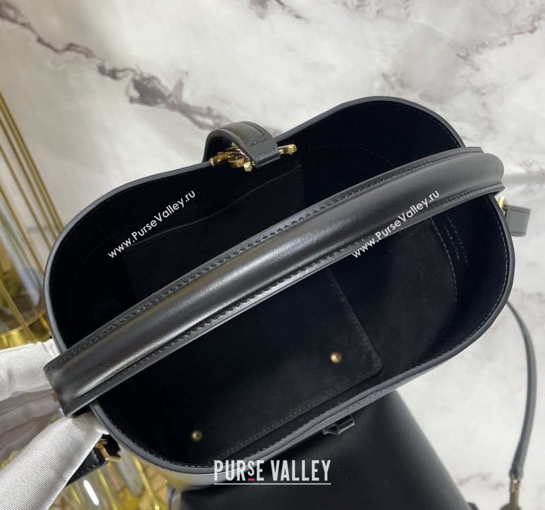 Saint Laurent Le 37 Small Bucket bag in Shiny Leather 749036 Black 2024 (nana-240202003)