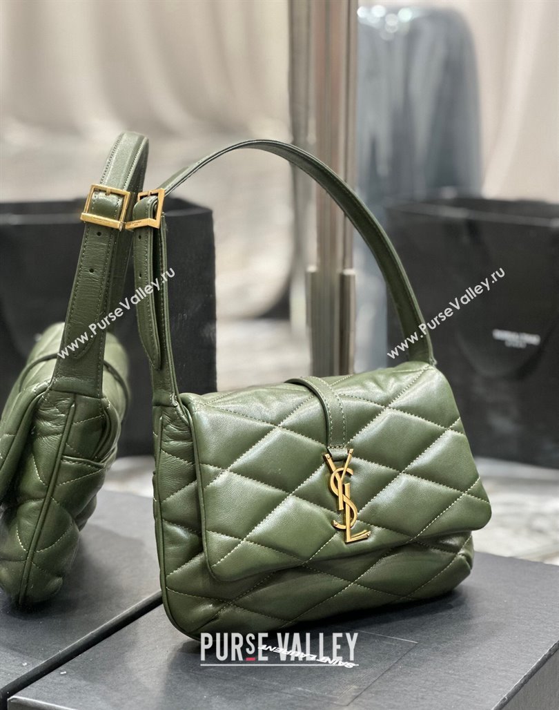 Saint Laurent Le 57 Shoulder Bag in Quilted Lambskin 698567 Green 2024 (YY-240202011)