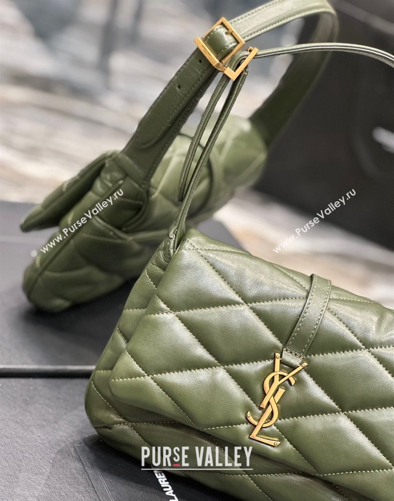 Saint Laurent Le 57 Shoulder Bag in Quilted Lambskin 698567 Green 2024 (YY-240202011)