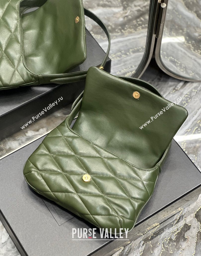 Saint Laurent Le 57 Shoulder Bag in Quilted Lambskin 698567 Green 2024 (YY-240202011)