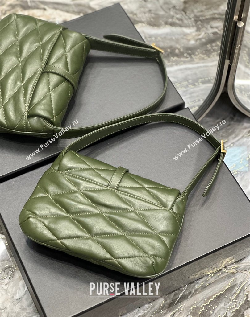 Saint Laurent Le 57 Shoulder Bag in Quilted Lambskin 698567 Green 2024 (YY-240202011)