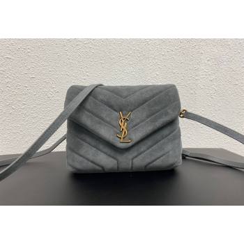 Saint Laurent LOULOU TOY Bag in MATELASSÉ "Y" Suede 467072 Dark Grey 2024 (YY-240202013)