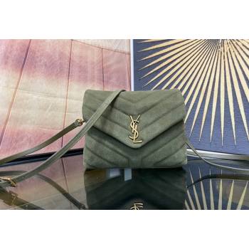 Saint Laurent LOULOU TOY Bag in MATELASSÉ "Y" Suede 467072 Green 2 2024 (YY-240202014)