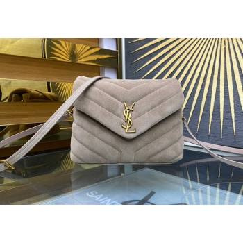 Saint Laurent LOULOU TOY Bag in MATELASSÉ "Y" Suede 467072 Beige Grey 2024 (YY-240202017)