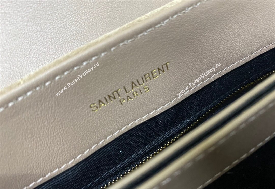 Saint Laurent LOULOU TOY Bag in MATELASSÉ "Y" Suede 467072 Beige Grey 2024 (YY-240202017)