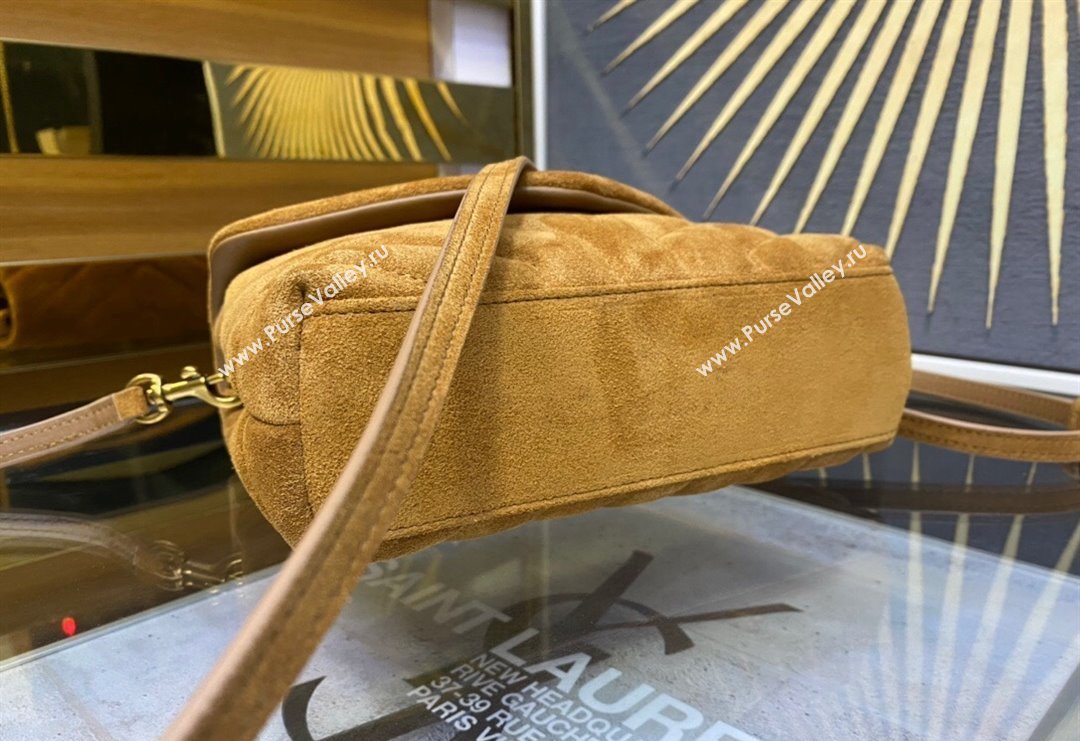 Saint Laurent LOULOU TOY Bag in MATELASSÉ "Y" Suede 467072 Camel Brown 2024 (YY-240202019)