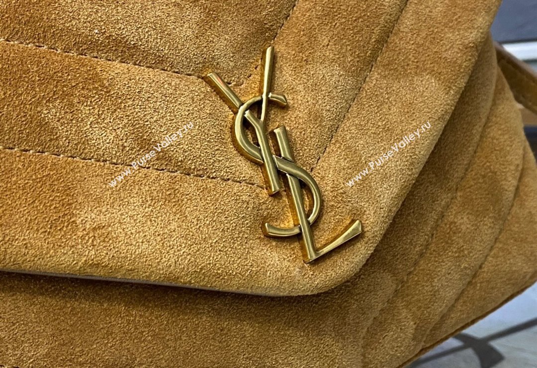 Saint Laurent LOULOU TOY Bag in MATELASSÉ "Y" Suede 467072 Camel Brown 2024 (YY-240202019)