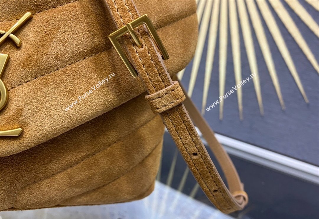 Saint Laurent LOULOU TOY Bag in MATELASSÉ "Y" Suede 467072 Camel Brown 2024 (YY-240202019)