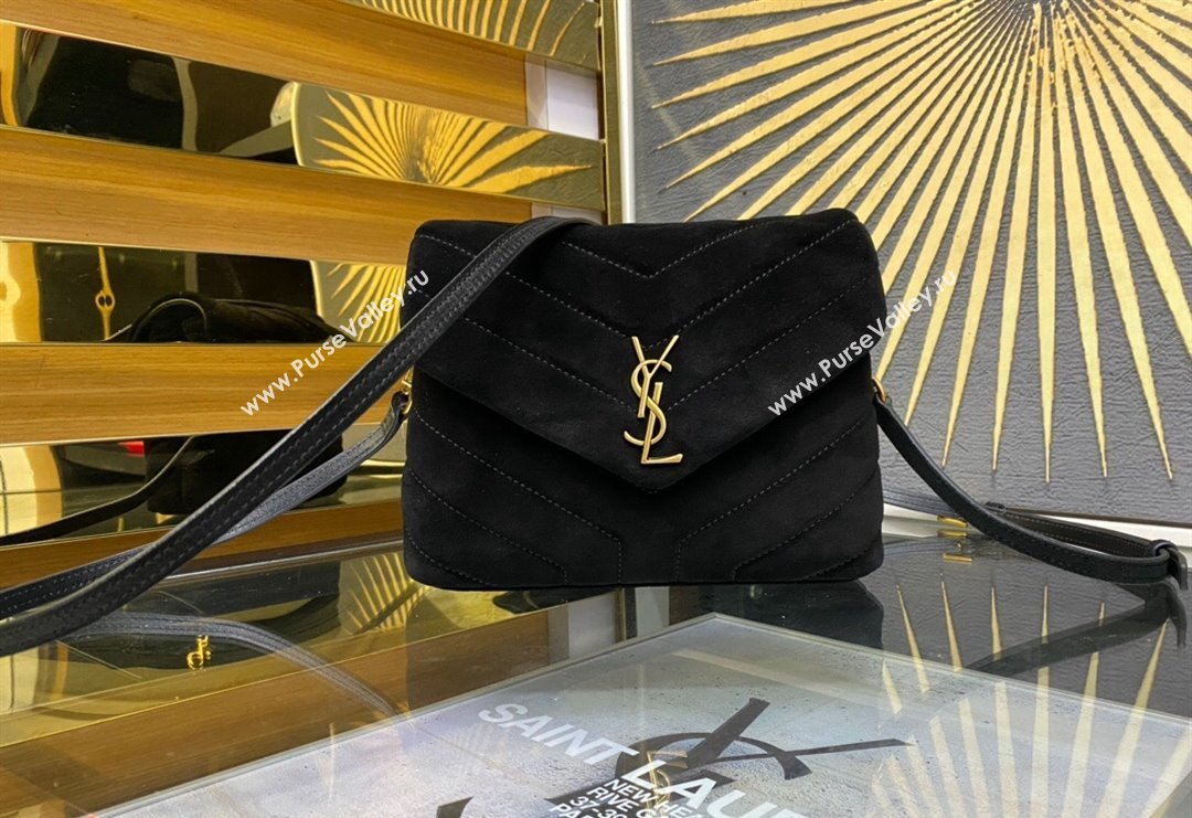 Saint Laurent LOULOU TOY Bag in MATELASSÉ "Y" Suede 467072 Black 2024 (YY-240202020)