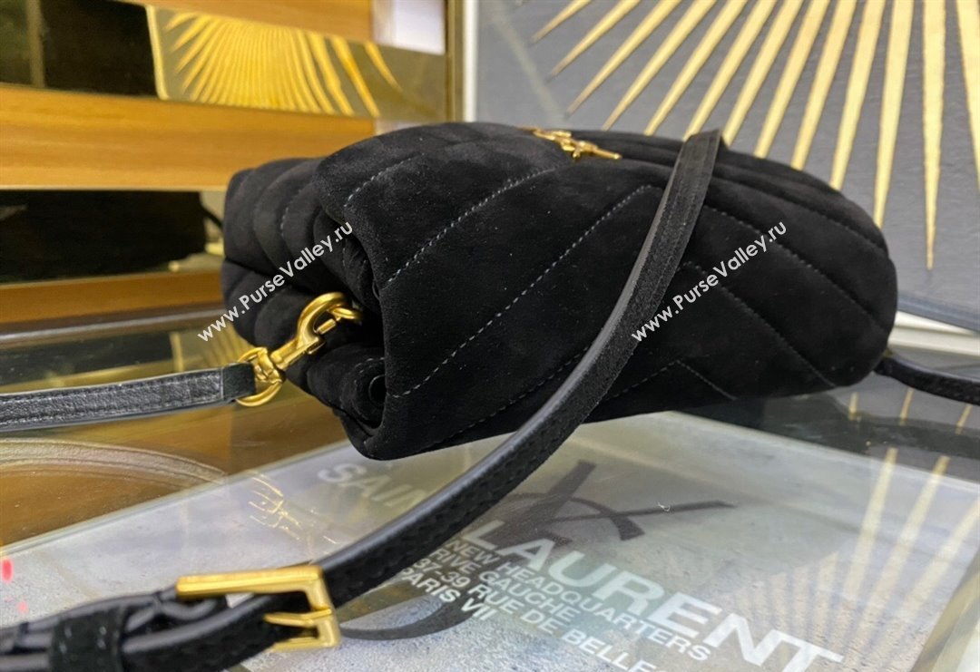 Saint Laurent LOULOU TOY Bag in MATELASSÉ "Y" Suede 467072 Black 2024 (YY-240202020)