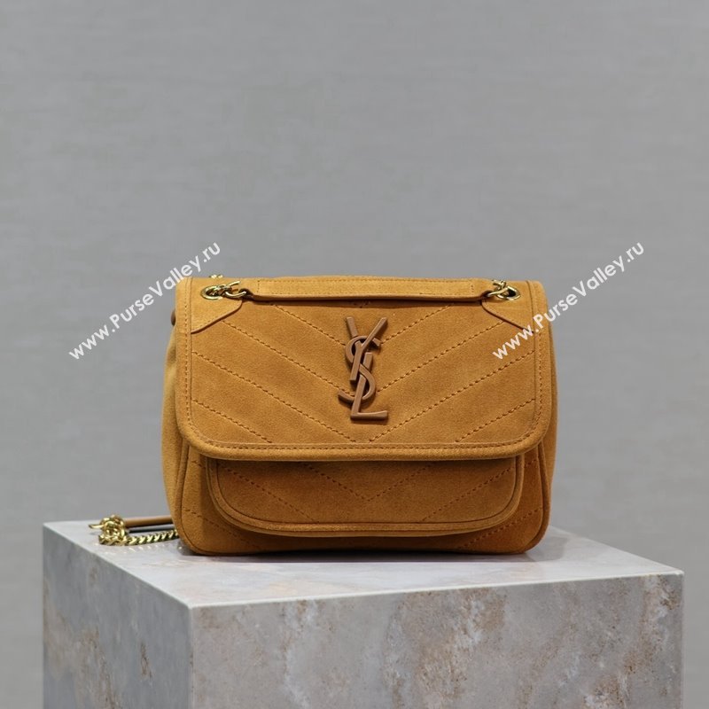 Saint Laurent Niki Baby Bag in Suede 533037 Clay Brown 2024 0202 (YY-240202028)