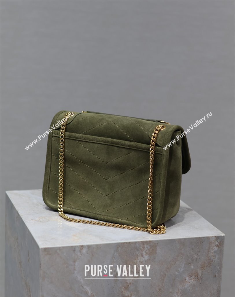 Saint Laurent Niki Baby Bag in Suede 533037 Khaki Green 2024 0202 (YY-240202029)