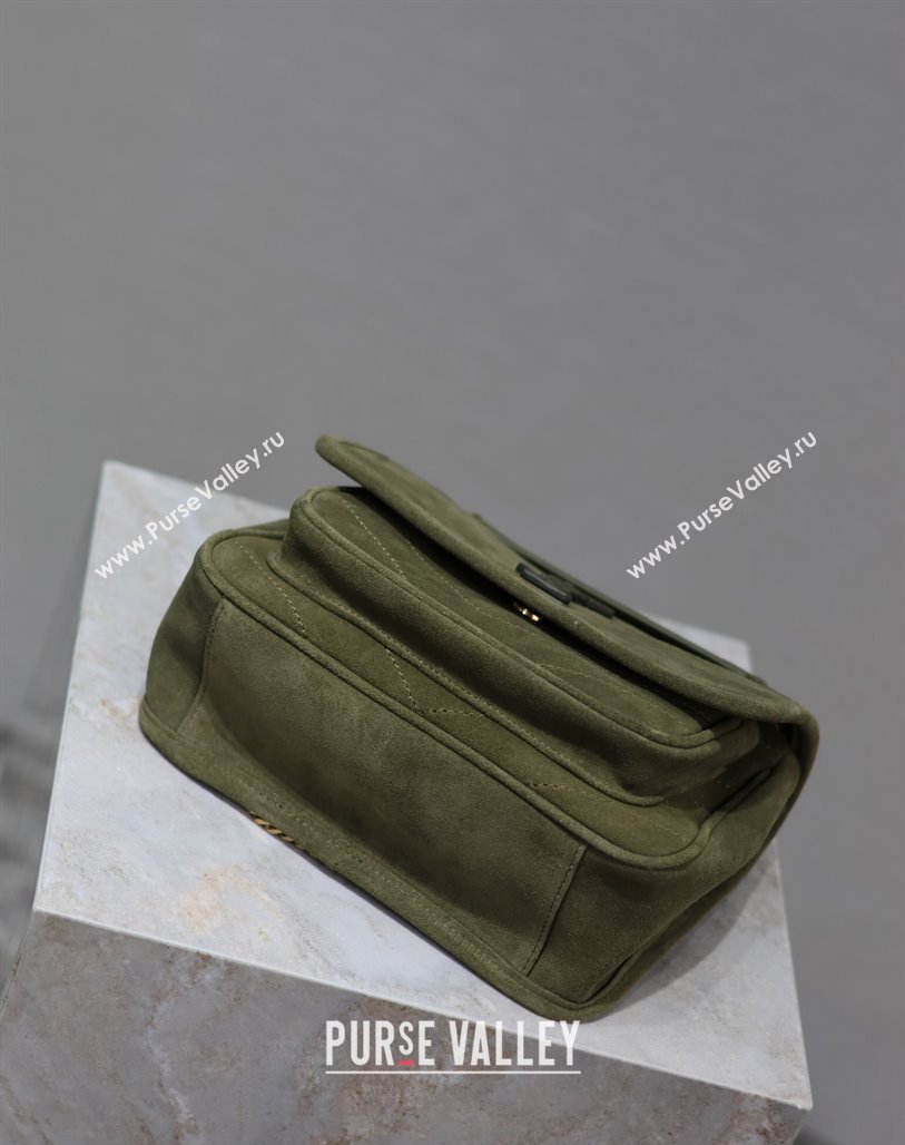 Saint Laurent Niki Baby Bag in Suede 533037 Khaki Green 2024 0202 (YY-240202029)