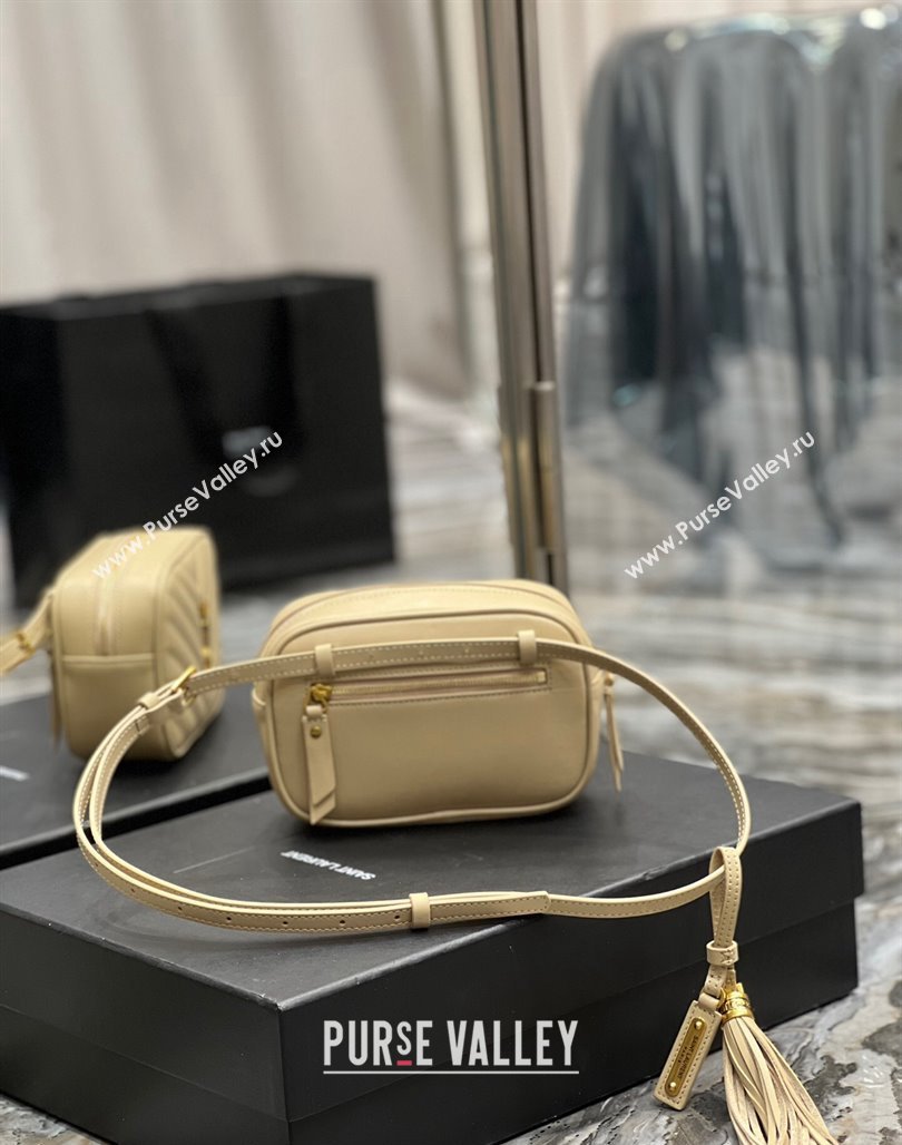 Saint Laurent Lou Tassel Belt Bag in Chevron Leather 534817 Beige 2024 0202 (YY-240202032)